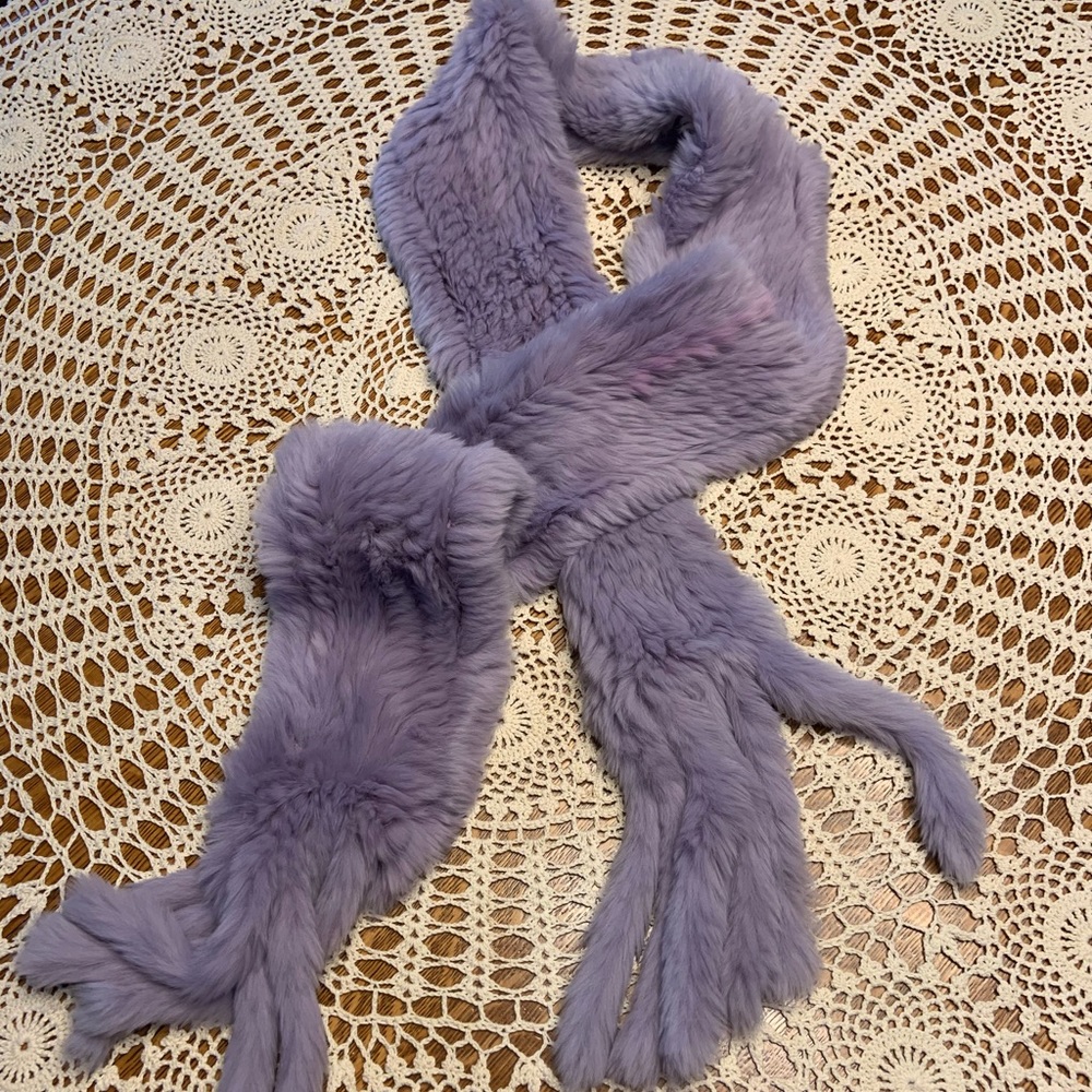Rex purple fur scarf